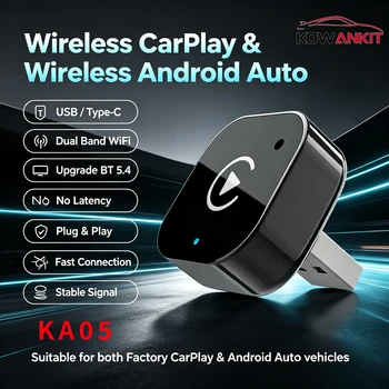 2026 Wireless CarPlay Adapter 2-in-1 Wired to Wireless Dongle for Apple & Android Auto Plug and Play Universal Car Accessory