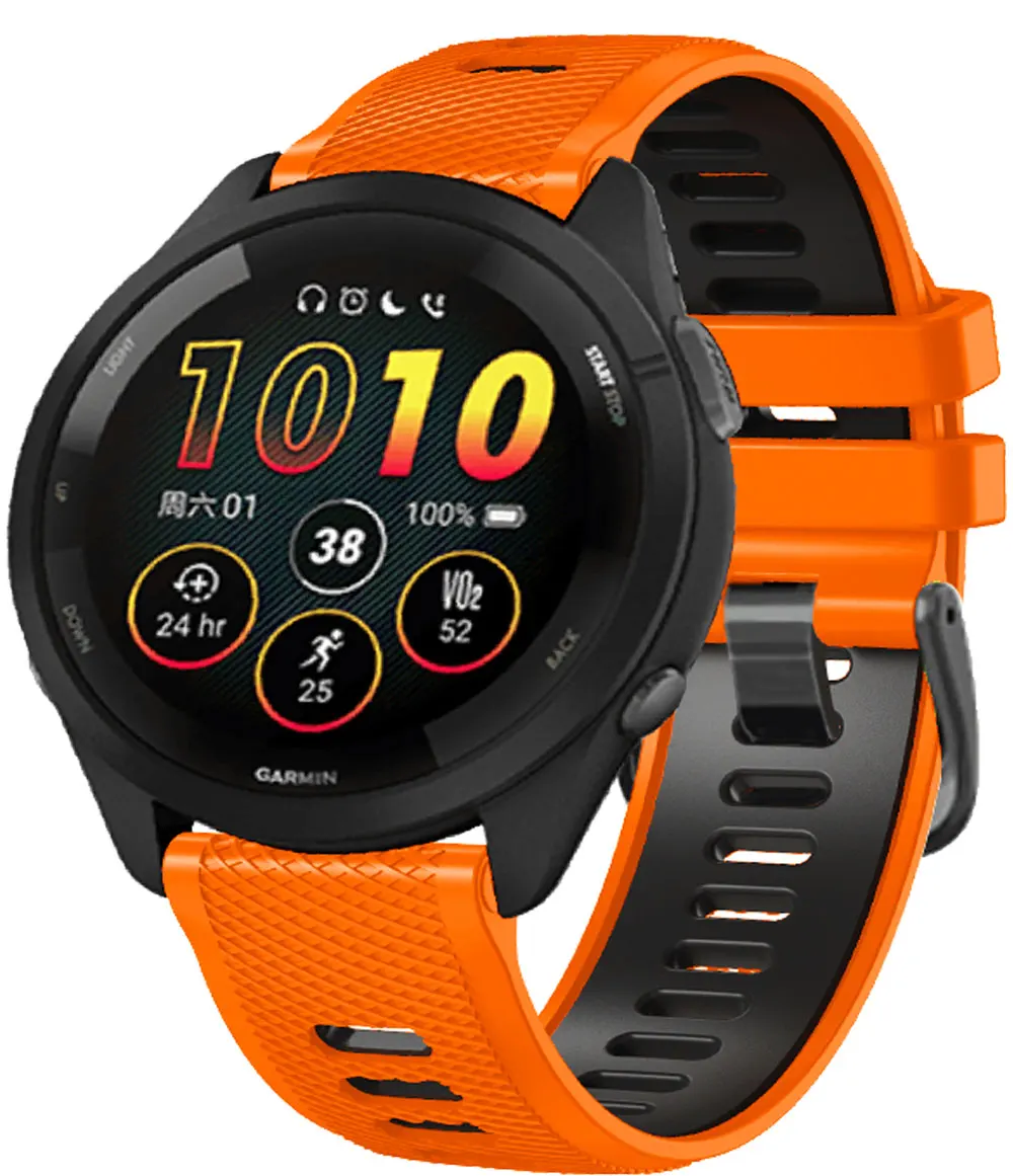 22 mm Silikon-Smartwatch-Armband für Garmin Forerunner 265, Ersatzgürtel für Forerunner 255 Music Vivoactive 4 Venu 2 Armband – Detail 4