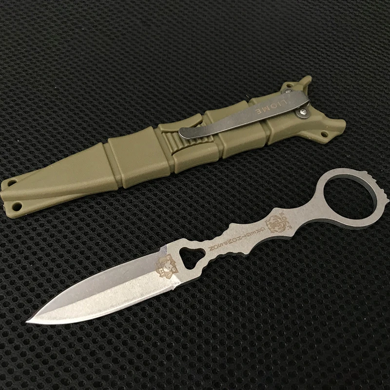 Liome-cuchillo recto 176, herramienta EDC de bolsillo táctica de defensa de seguridad para acampar al aire libre, caza, novedad