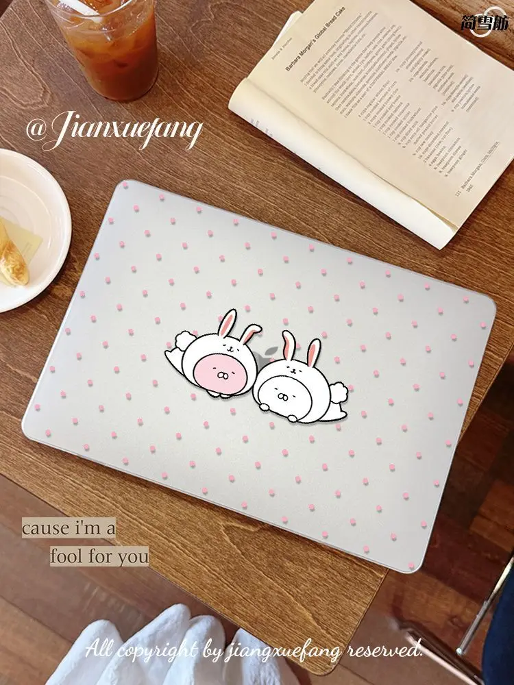 Simple Wave Dot Rabbit Case for Macbook Air Air 13.6 15 M5 M1 Pro 14 M4 M3 16 M2 Mac Crystal Cover A2681 A3113 A2442 A2941 Slim