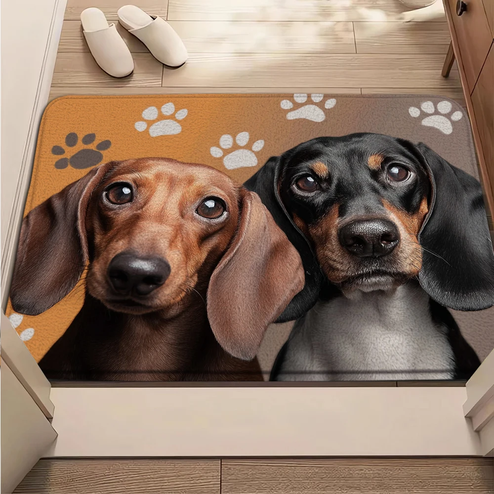 3D Illusion Hole Cute Dog Shepherd Doormat Cute Puppy Pattern Soft Non-Slip Floor Rug Indoor Outdoor Decor Entrance Carpet Mat
