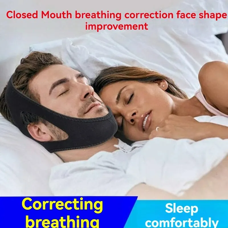 Black Anti-snoring Band Open Mouth Breathing Corrective Anti-snoring Chin Rest Sleep Open Mouth Rest