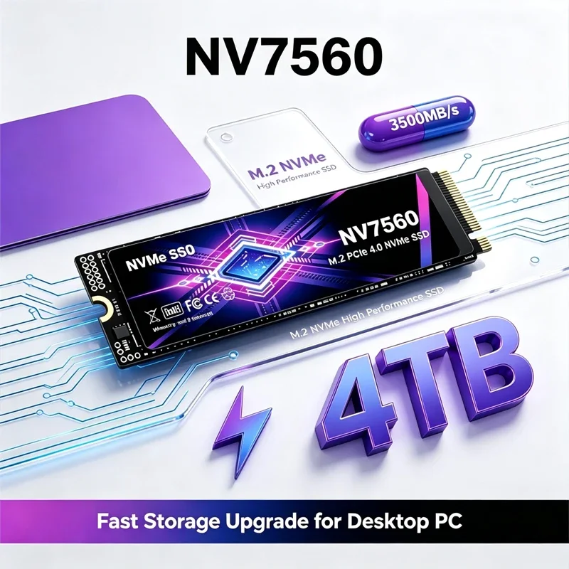 SSD NVMe M.2 2280 NV7560 PCIe4.0 X4 3500MB/s, disco de estado sólido de alto desempenho, TLC 3D NAND, 1TB, 2TB, 4TB, para atualização de computadores de mesa.