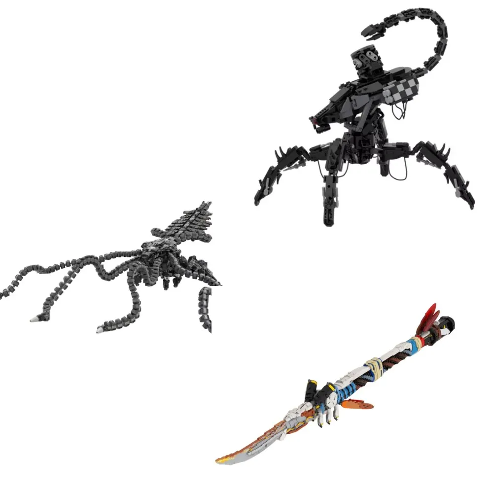 MOC ホライゾンズゲームホルスミディスケールビルディングブロックモデル 1:1 スケールチャンピオンズスピアレンガ diy 組み立ておもちゃ子供のためのギフト