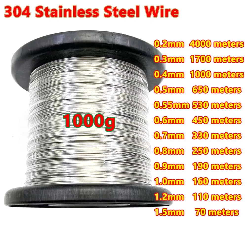 1KG/roll Soft Steel Wire Diameter1.5 1.0 0.2 0.3 0.4 0.5 0.6 0.8mm 304 Stainless Steel Wire Single Strand Lashing Soft Iron Wire