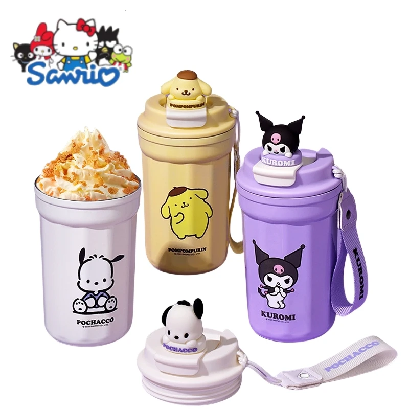 Sanrio Hello Kitty Stainless Steel Kawaii Kuromi Thermos Cinnamoroll My Melody High-Looking Portable Water Bottle Birthday Gifts