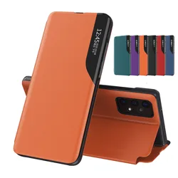 Window Magnetic Flip Phone Case For Samsung Galaxy S25 S24 S23 FE Ultra Plus + Book Leather Cover Holder Anti-fall Funda Coque