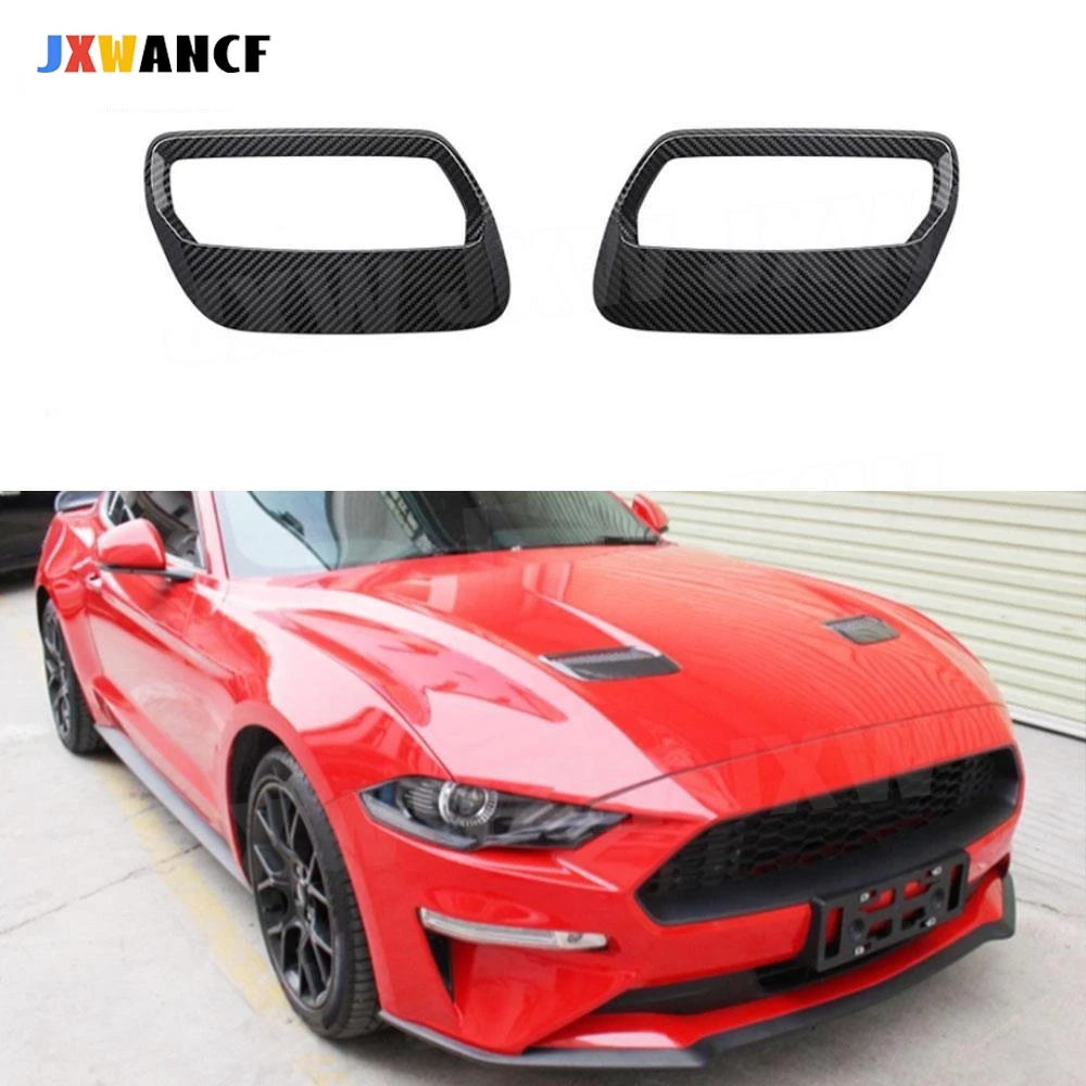 

JXWANCF крышка вентиляционного отверстия двигателя из углеродного волокна, накладка для Ford Mustang 2018-2020, крышка вентиляционного отверстия двигателя, накладка автомобиля