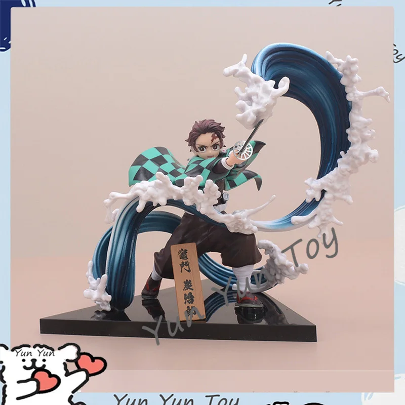 19cm Anime Demon Slayer Tanjiro Kamado Water Breath Ver. Pvc Action Figure Statue Collectible Model Toys Doll Birthday Gifts