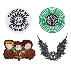 Supernatural TV Series Patch Iron On Patches For Clothing Stickers Embroidered Patches On DIY Clothes Stripes For Students