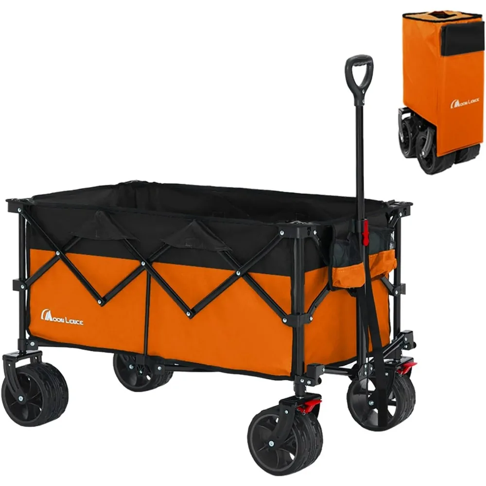 Dobrável Outdoor Utility Wagon, Heavy Duty, Dobrável, Jardim, Carrinho de Mão Portátil, All-Terrain Beach Wheels, alça ajustável