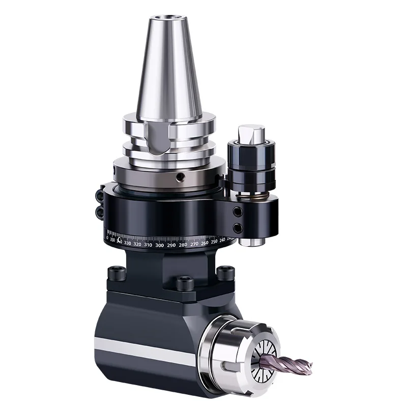 

CNC machining center 90 degree Angle head BT40 BT50 BT30 ER side milling cutter Double head double output right Angle