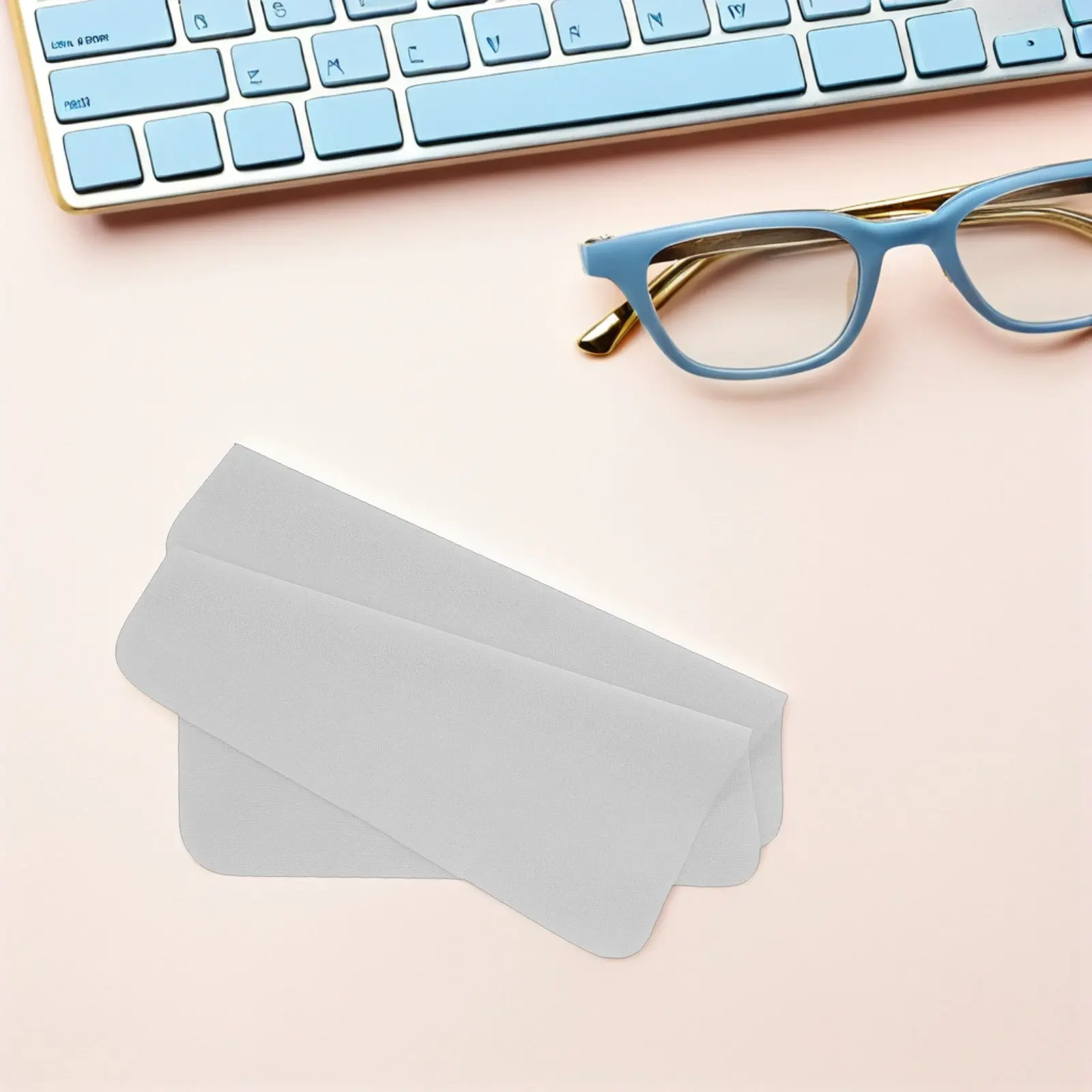 

100Pcs Microfiber Spectacle Cleaning Cloth Double-Sided Soft Light Gray Lens Cleaner for Glasses Cameras Laptops