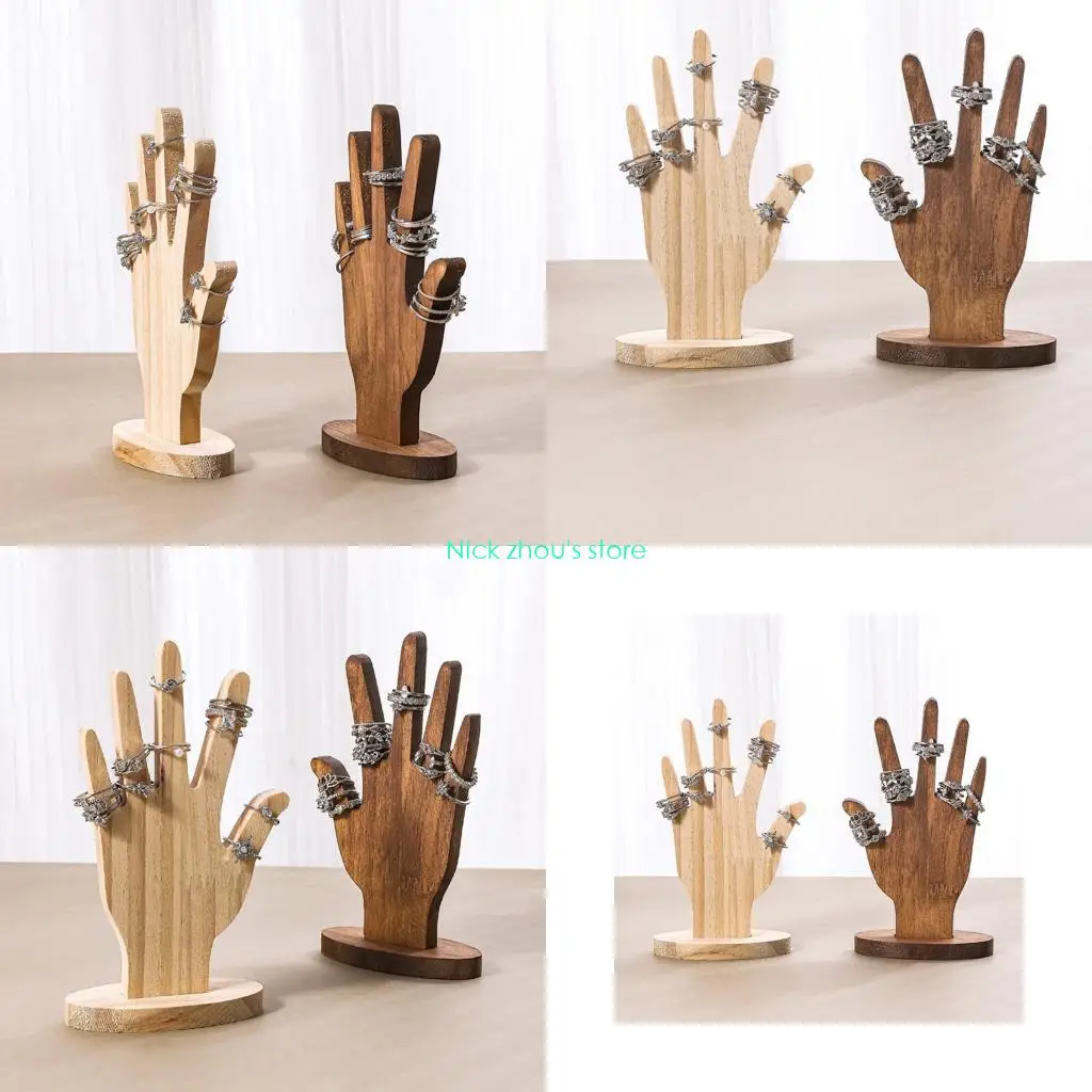 

E15E Pair Of Wooden Hand Form Displays Rack for Stylish Bracelet and Ring Exhibition