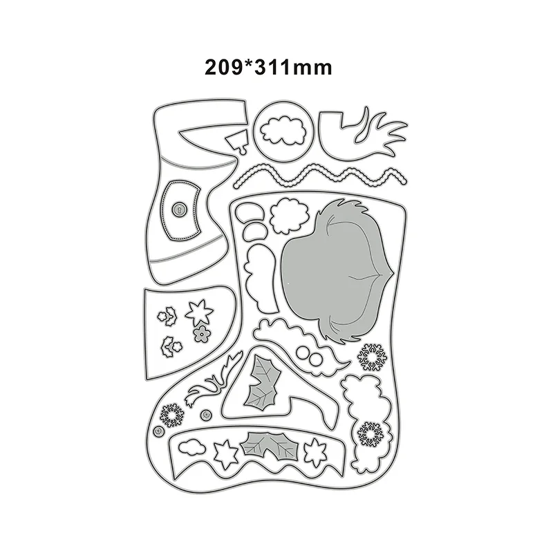 New Christmas Socks Decoration Craft Embossing Mold 2024 Metal Cutting Dies for DIY Decorative Scrapbooking Album Card Making