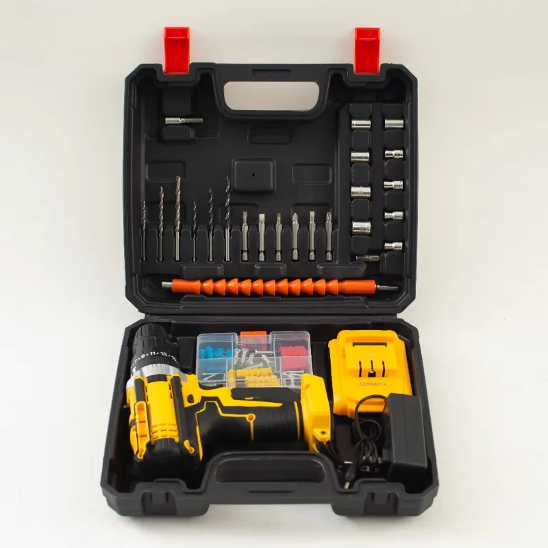 مثقاب لاسلكي BDIY OEM قابل لإعادة الشحن بسرعتين، مفك براغي كهربائي متعدد الوظائف من الليثيوم، بطارية متغيرة السرعة