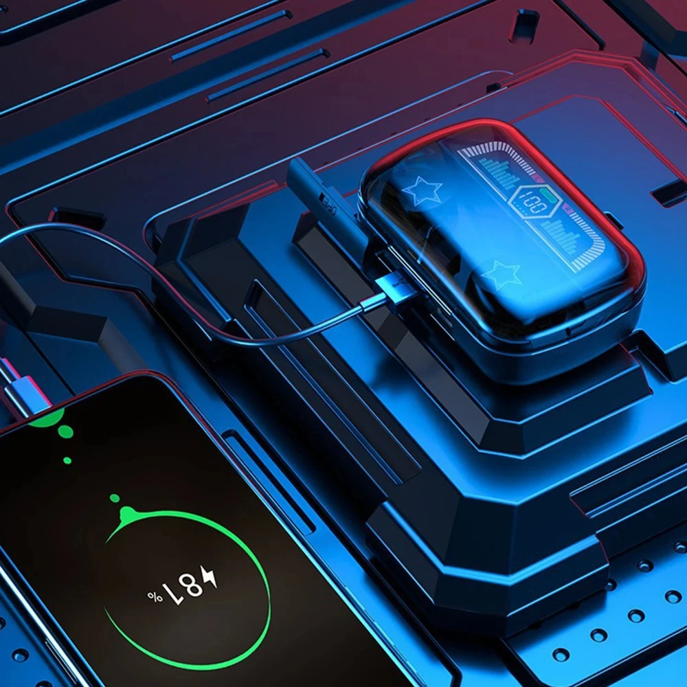 سماعات بلوتوث مقاومة للماء ، سماعات لاسلكية ، ستيريو HiFi ، سماعة أذن للحد من الضوضاء ، سماعات عرض LED ، شحن هاتفك