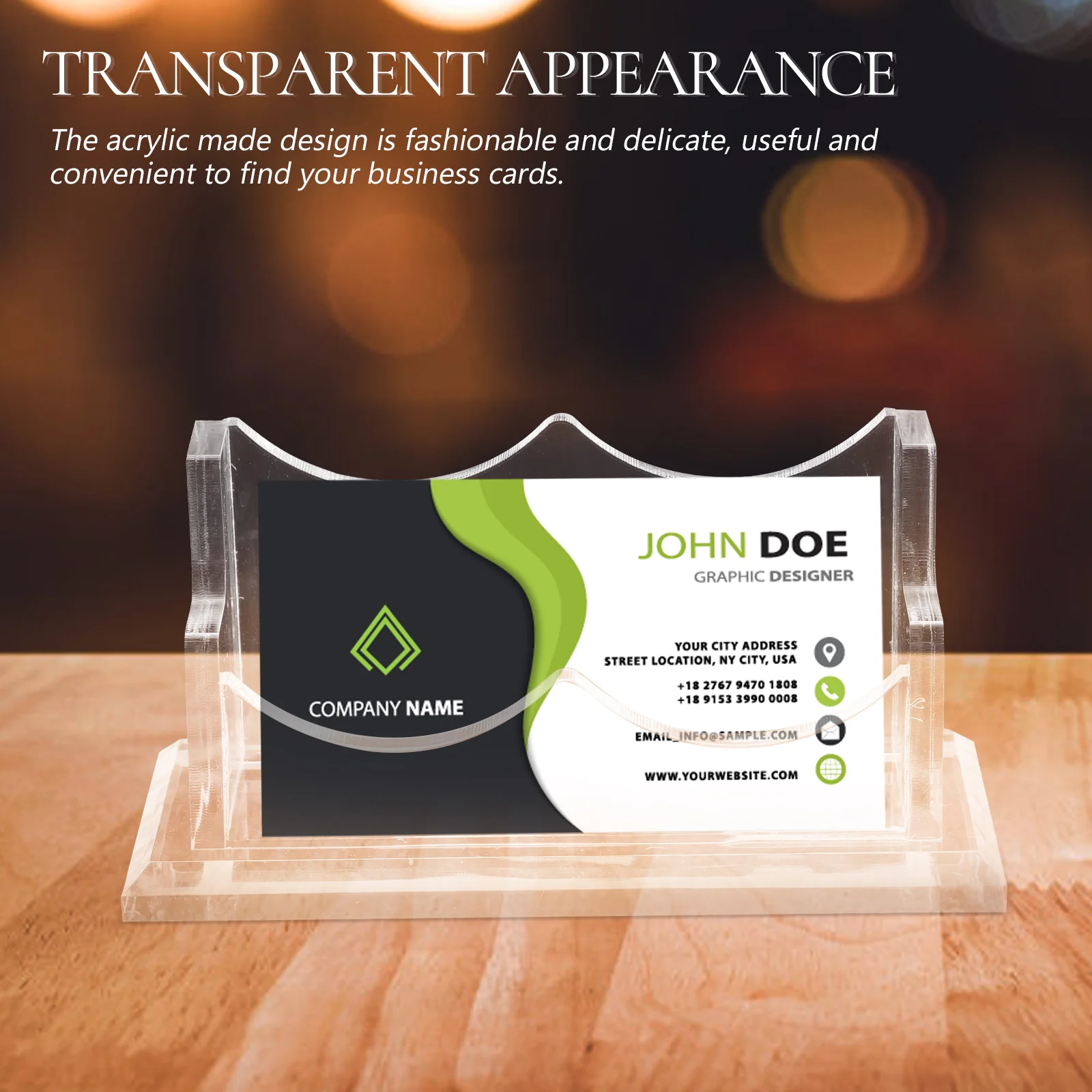 Acrylic Business Card Holder Clear Desk Organizer Sturdy Material High Hardness Premium Quality Card Display Name Holder