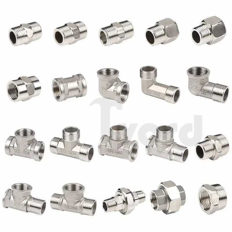 Stainless Steel Joint Inner Wire Directly Inner and Outer Wire To Wire Tee Elbow DN20 To DN15 Variable Diameter Plumbing Water