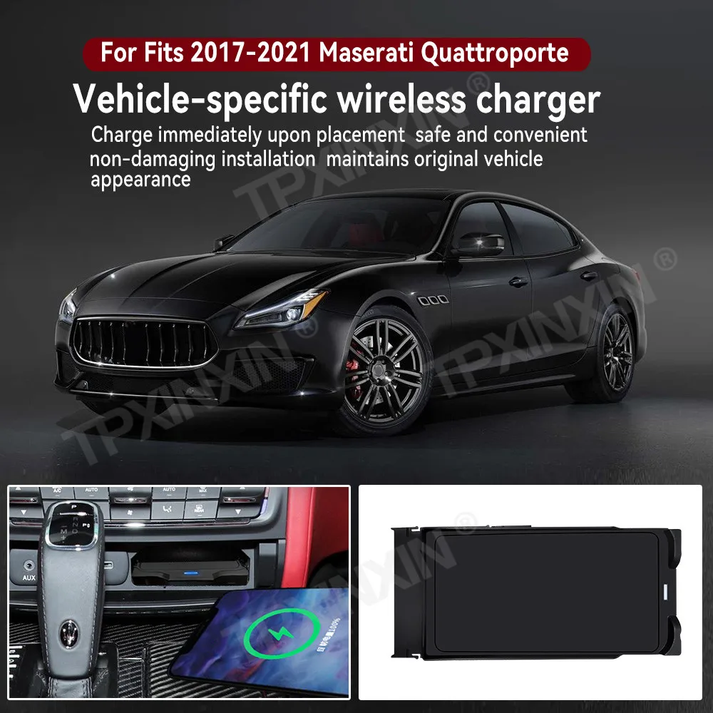 For Maserati Quattroporte 2017-2021 Quick QI Car Wireless Charger Fast Charging Intelligent Infrared Mobile Phone Dashboard