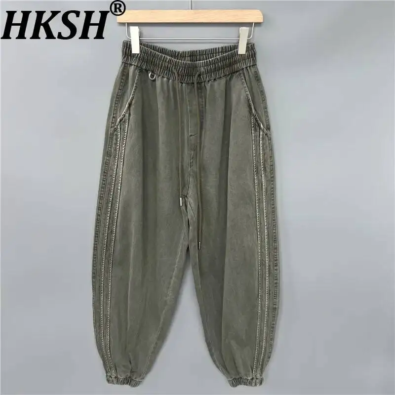 

Мужские брюки-шаровары HKSH, весна-осень, новинка, повседневные, из стираного хлопка, с ребристым дизайном, свободного кроя, оверсайз, шикарные, хлопок, K10911