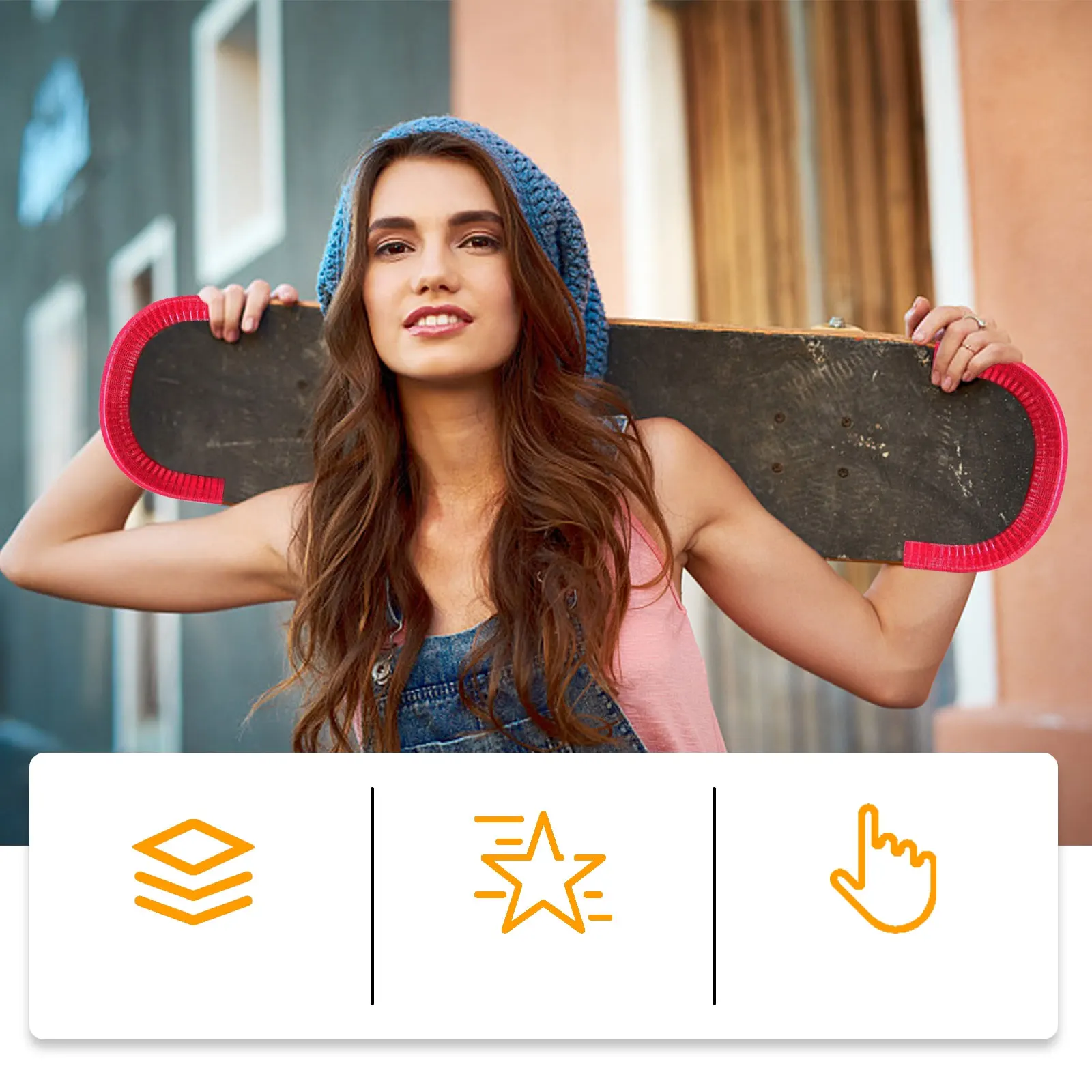 4 pezzi Protezioni per bordi per skateboard Protezioni in acciaio in PVC a forma di U Protezione antigraffio per piattaforma Facile installazione Nessuna attrezzi Skateboard