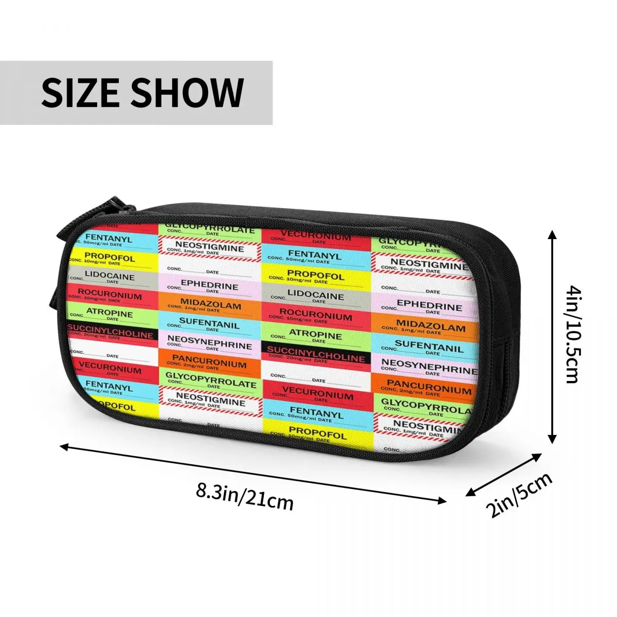 Cute Medical Nurse Anesthesia Medication Labels Pencil Cases for Boys Gilrs Custom Large Capacity Pen Box Bag School Supplies