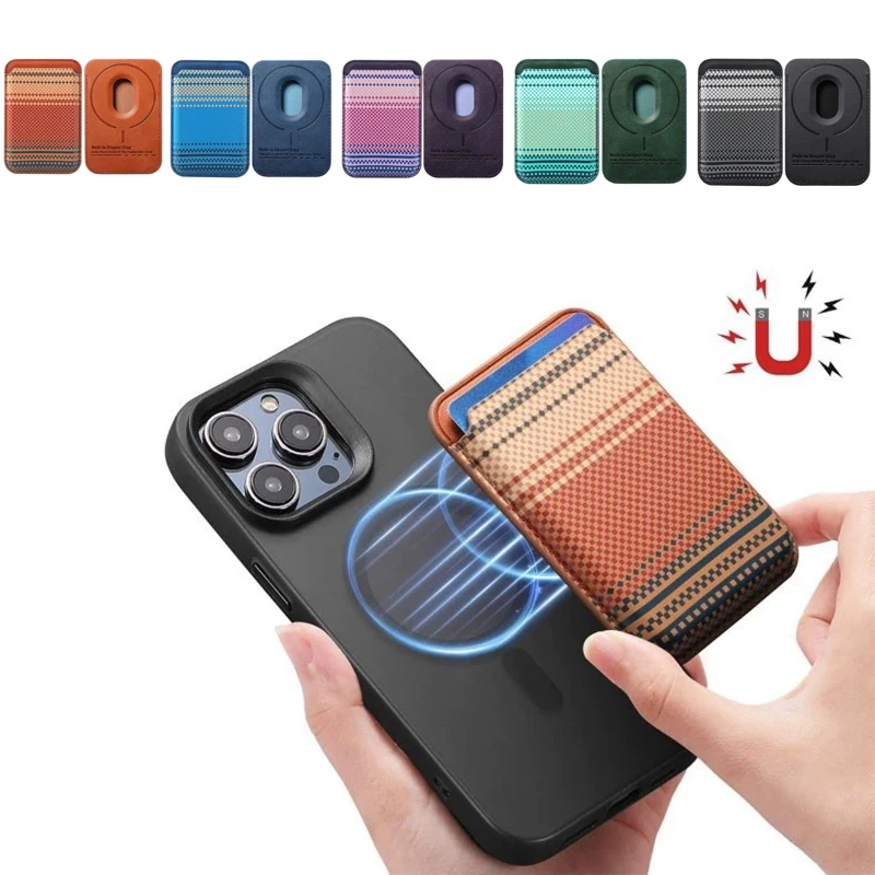 MagSafe Wallet mit Magnet, schlankes Afterglow PU-Leder, 2 Karten, Kartenhalter, Aufbewahrungshülle für iPhone 17 16 15 14 13 12 Pro Max