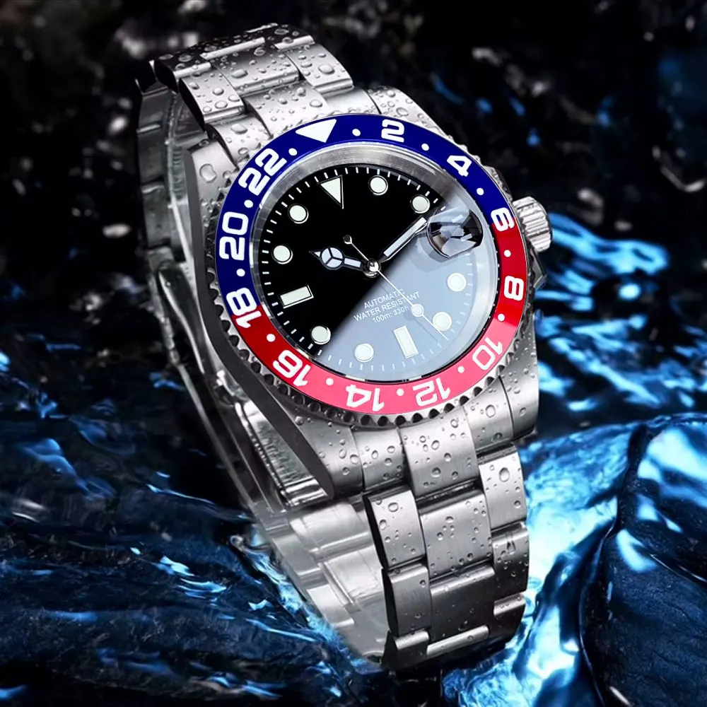 200m Waterproof Miyota8215 Automatic Men Watch Diver Watches 40mm Mechanical Movement Luminous Jubilee Strap Glide Lock Buckle image 3