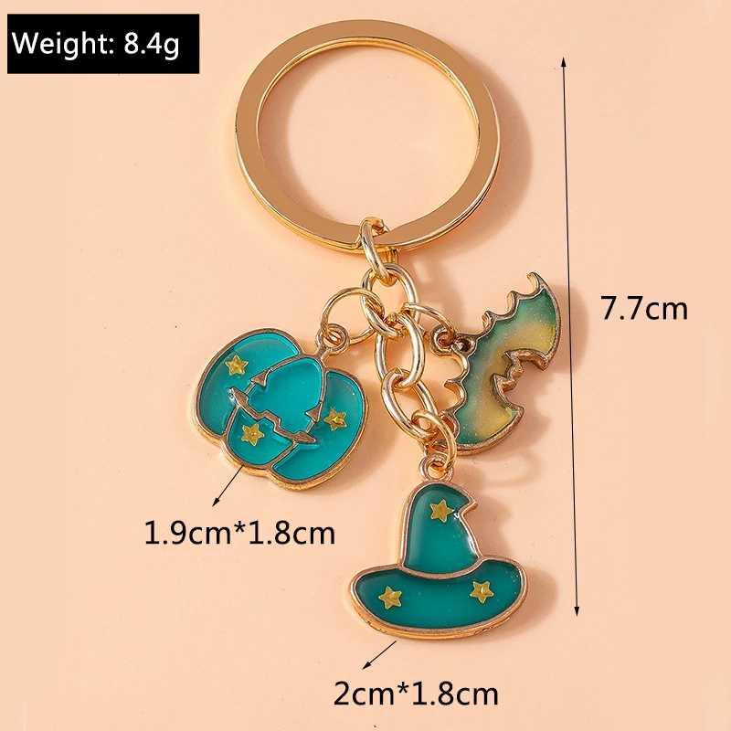 Niedliche Emaille Halloween Schlüssel bund Kürbis Geist Schlüssel ring Anhänger für Schlüssel halter Frauen Mädchen Handtasche Zubehör DIY Schmuck Geschenke – Detail 5