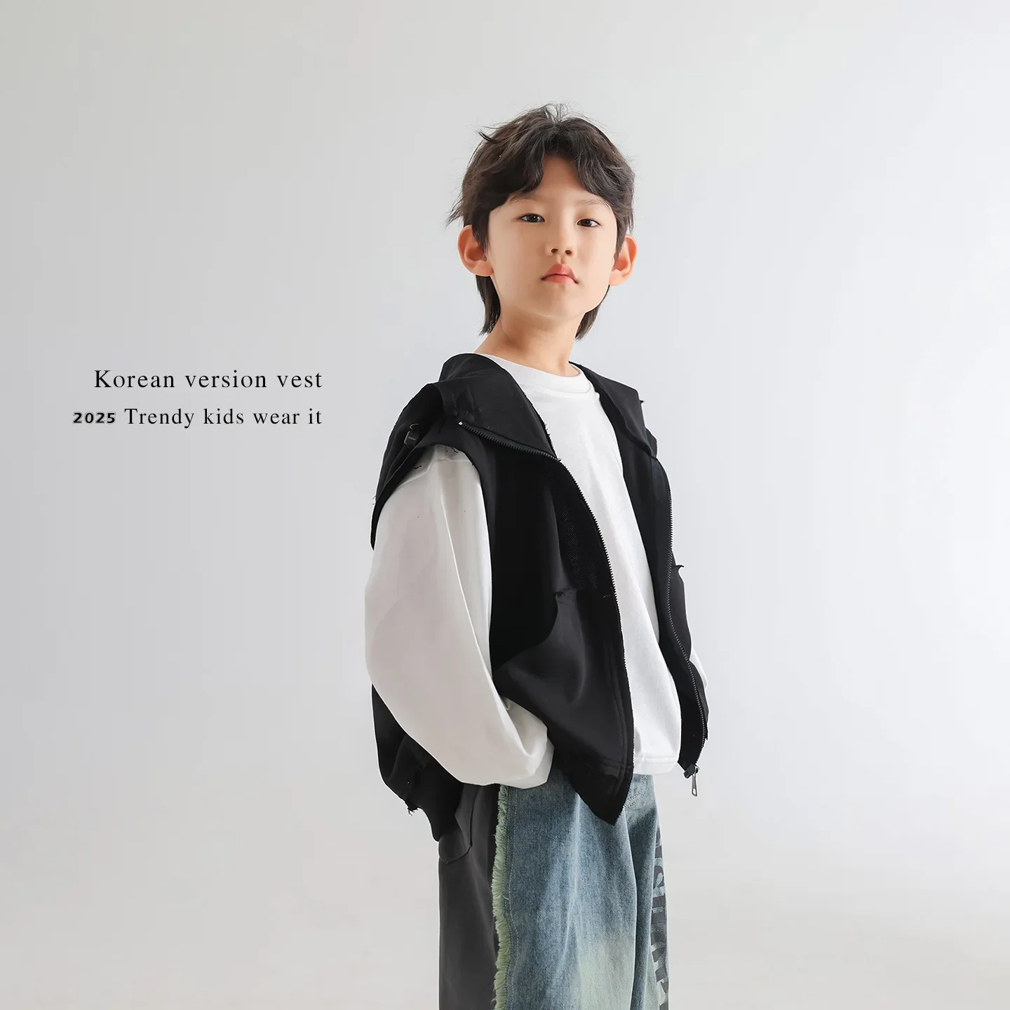 Vêtements à capuche en coton de style coréen pour enfants, glaçure simple, document solide, mode de loisirs pour garçons, nouveau, printemps et automne 2024