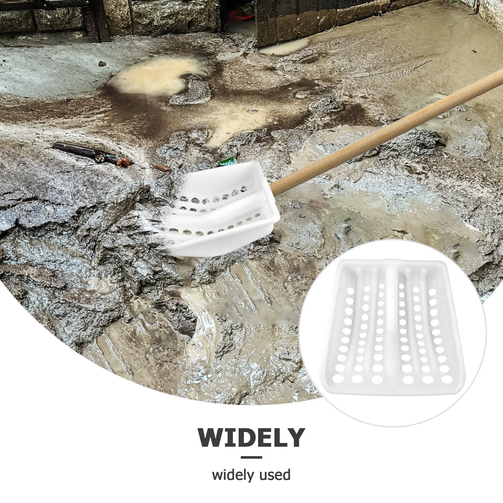Drain Sifting Shovel Heavy-Duty Plastic Sewage Shovel for Mud Debris Removal in Drains Sewers Gardens Portable Sifting Scoop