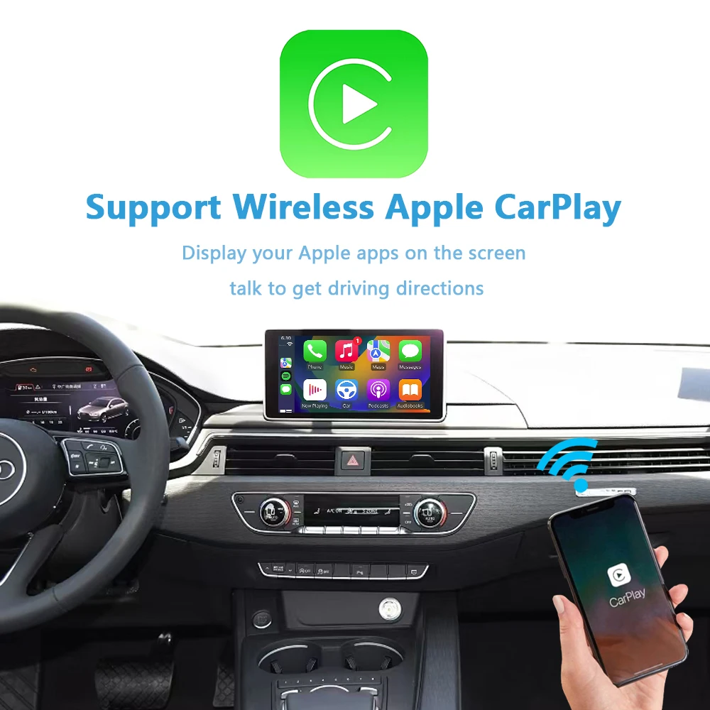 Audi Apple CarPlay for A4 B9 A5 Q5 Retrofit Wireless Android Auto Plug and Play Add Reverse Camera Support iPhone Mirror Link