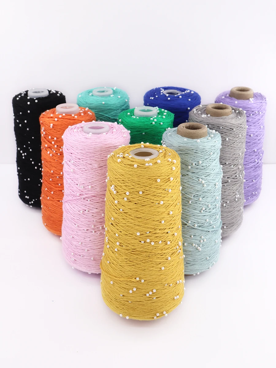 6 ply mercerized cotton thread + pearl hand woven pure cotton fine wool thread crochet thread bead thread DIY hand woven thread