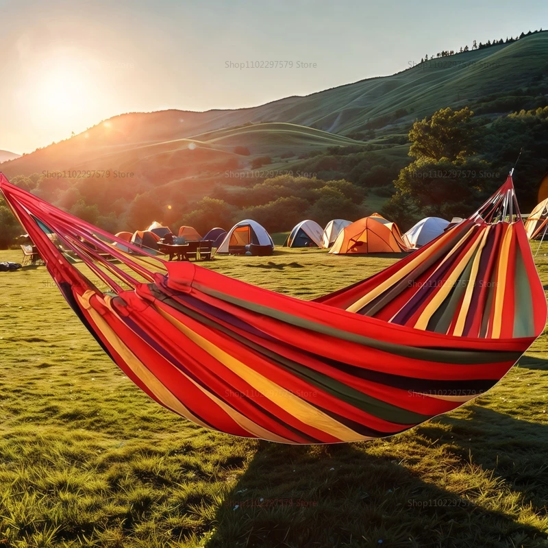 Hamac extérieur en toile / Lit double suspendu en corde extérieure/intérieure - Convient pour le camping, les loisirs, la plage et la détente sur la plage