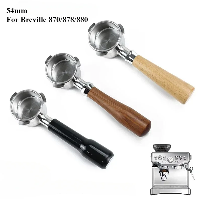 

54mm For Breville Sage 870 878 880Coffee Bottomless Portafilter With Replaceable Filter Basket Home Kitchen Barista Accessories