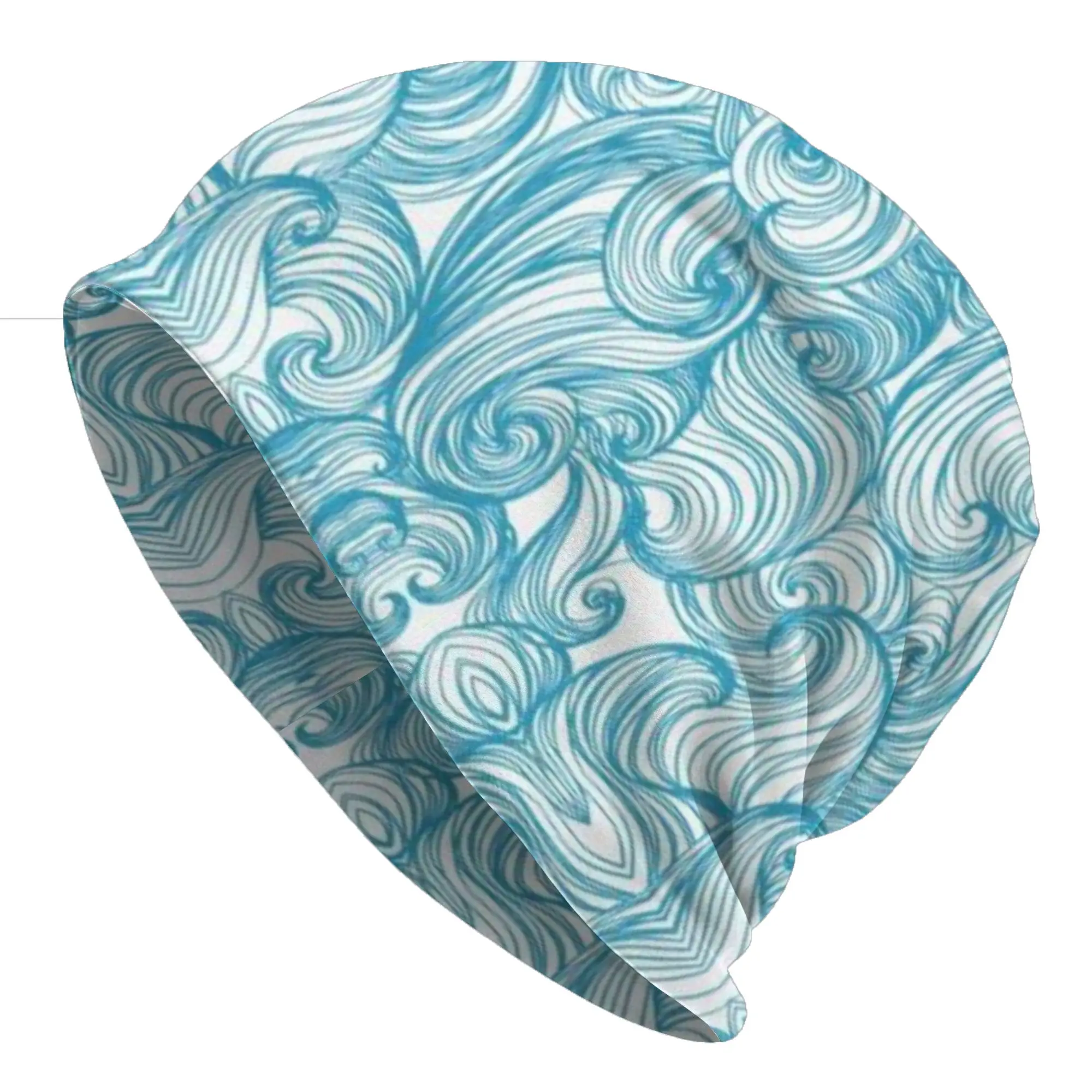 Blue (16) Outdoor Caps For Men Women Sea Wave Ski Caps Soft Bonnet Hats Skullies & Beanies Hat