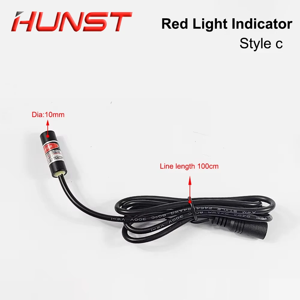 HUNST Red Dotted Beam Light 650nm 5V 10mW Infrared Adjustable Laser Module Locator &Adapter for Fiber Marking or Cutting Machine