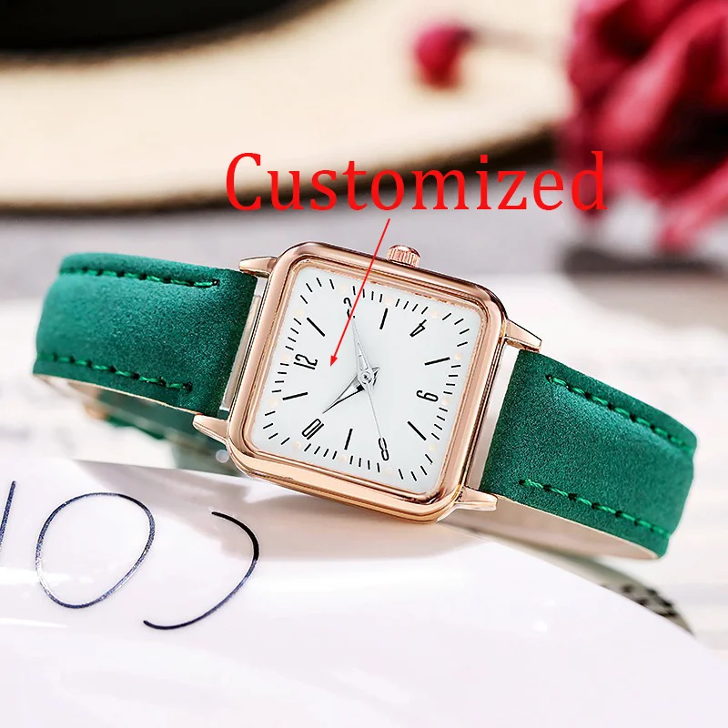 Women's Small Square Digital Quartz Watch with Night Light Customizable Couple Watch New