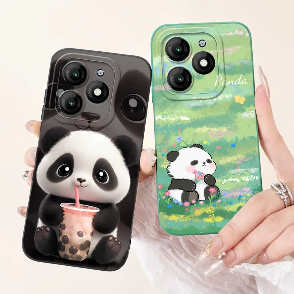 For itel A70 Case A665L Phone Case Cute Panda Cartoon Cover For ItelA70 2023 A665L Camera Anti Drop Protection Funda Soft Bumper