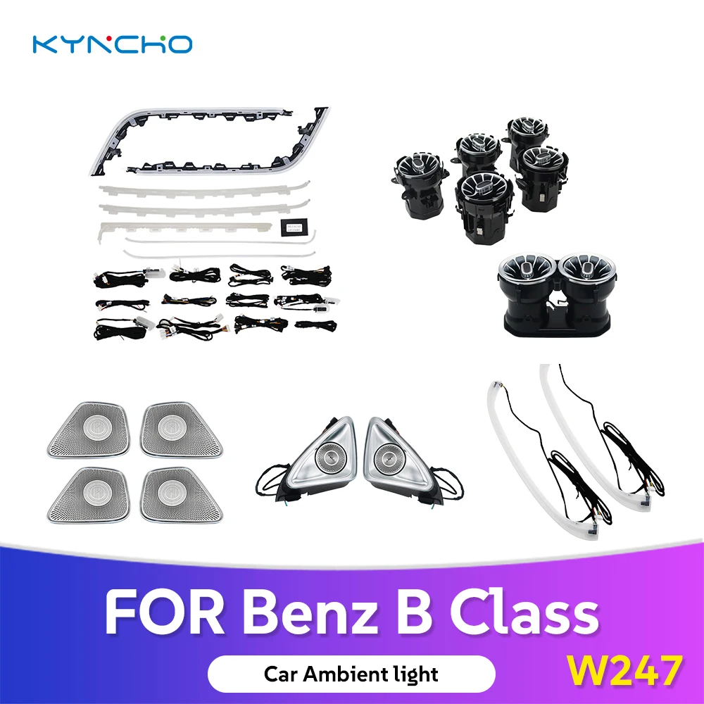 Car Ambient Light Kit for BENZ B CLASS W247 RGB Bluetooth App Control Symphony Auto Interior Lighting 12V Car Decorative Lamp