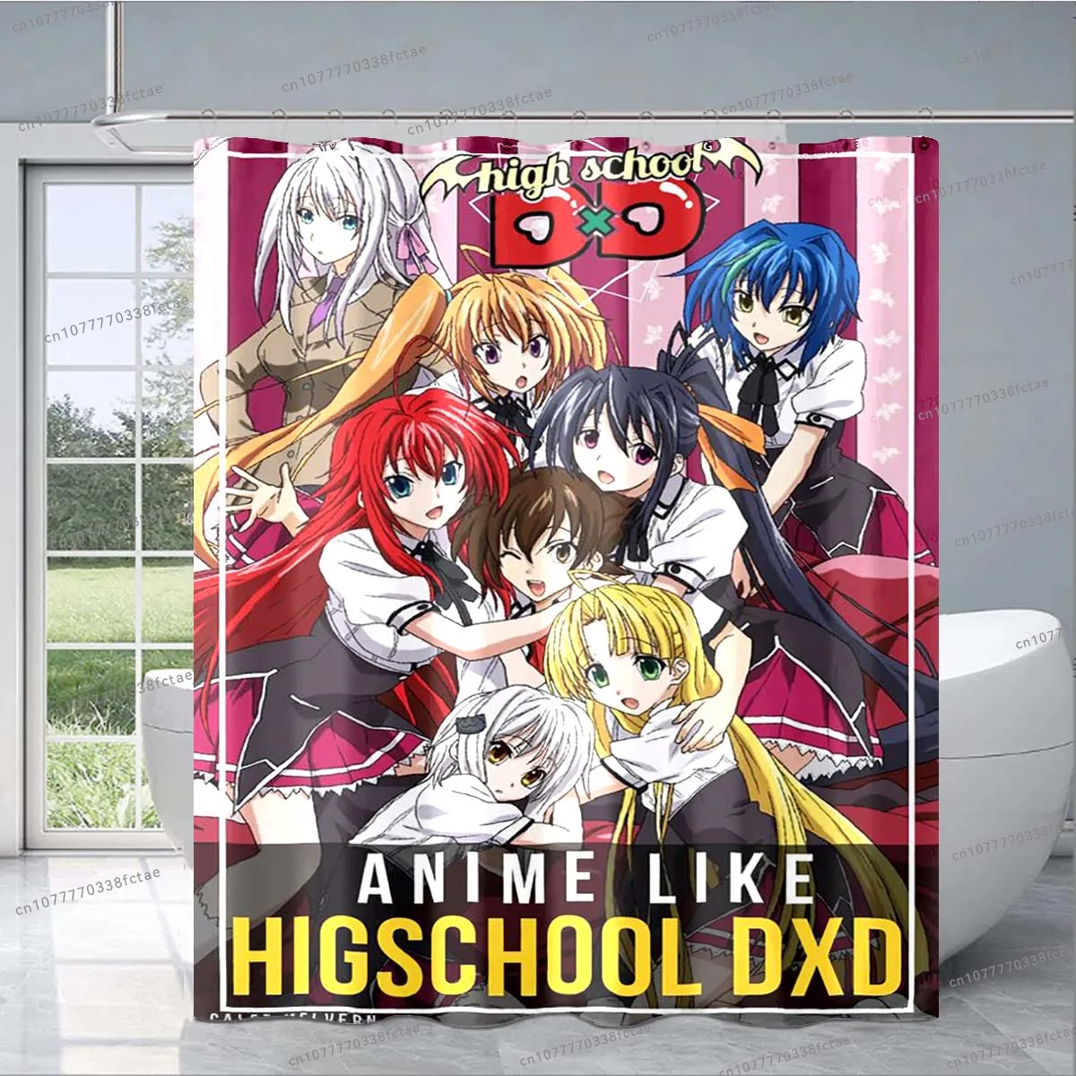 Японская шторка для душа в стиле аниме для старшей школы D×D, занавеска для душа с мультяшными персонажами аниме, модное украшение для ванной комнаты для взрослых