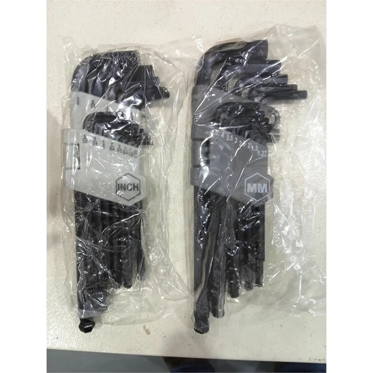 1set /26pcs Basics Hex Key Allen Wrench, Long Arm, Ball End, Metric and Standard Sizes, Chrome Steel