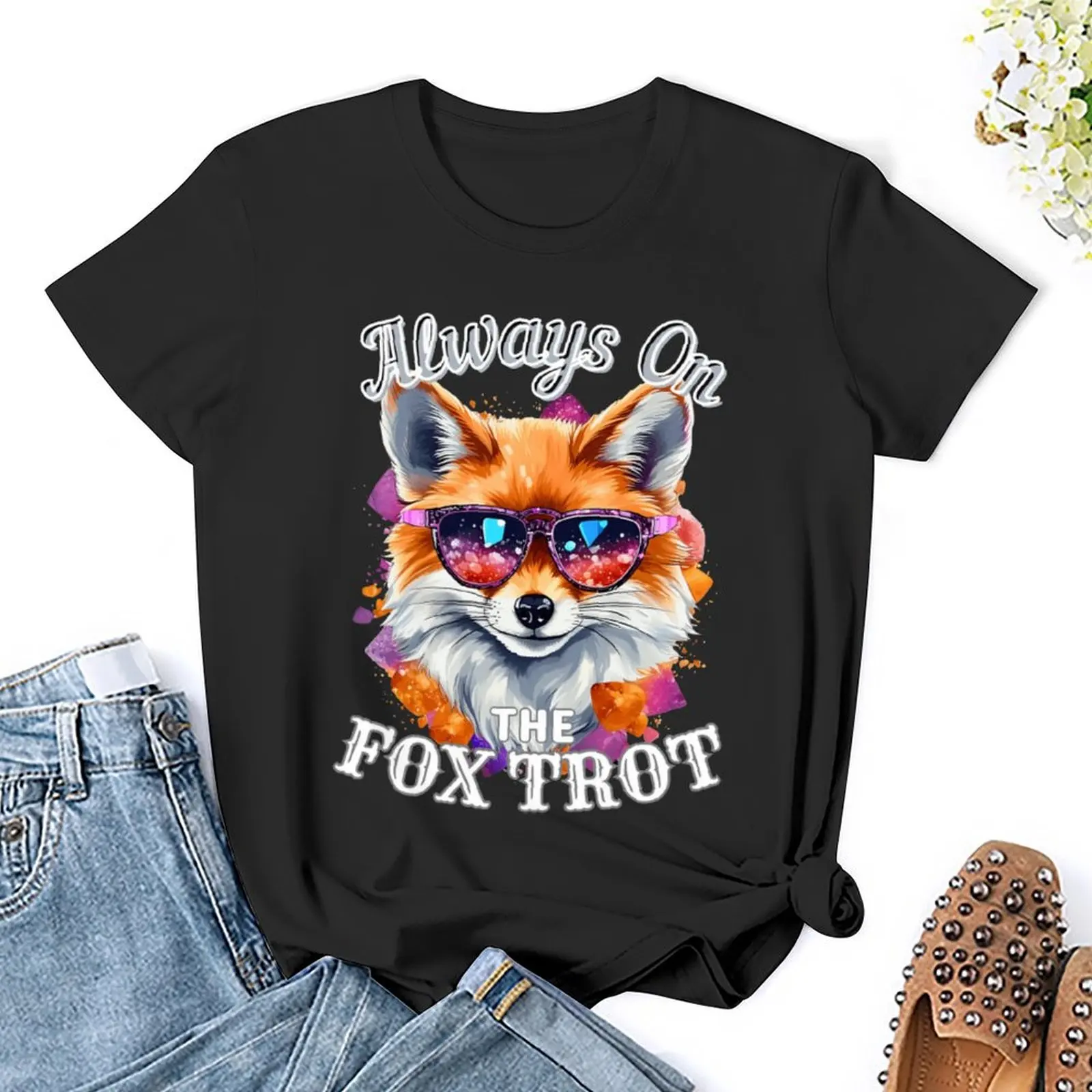 Crewneck On The Fox Trot Classic for T-shirt  Sport T-shirts Classic Humor Graphic Travel