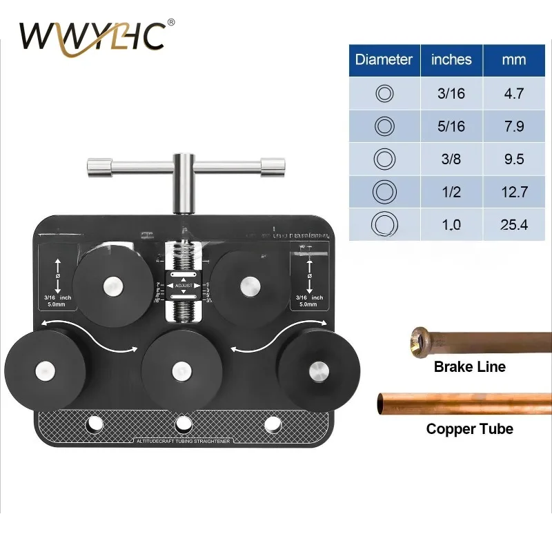 Portable Tubing Straightener Machine for Brake Line Aluminum Copper Pipe 3/16