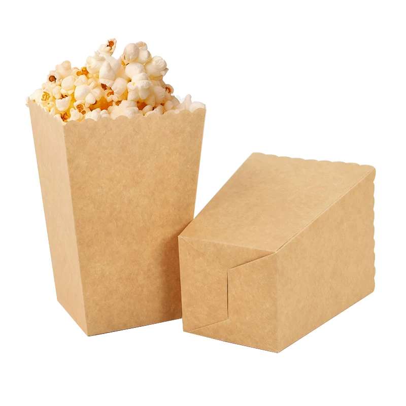 12 stücke Popcorn Box Eimer Film Nacht Pommes Tasse Snack Container Geburtstag Partei Liefert Hochzeit Karneval Kraft Papier Taschen