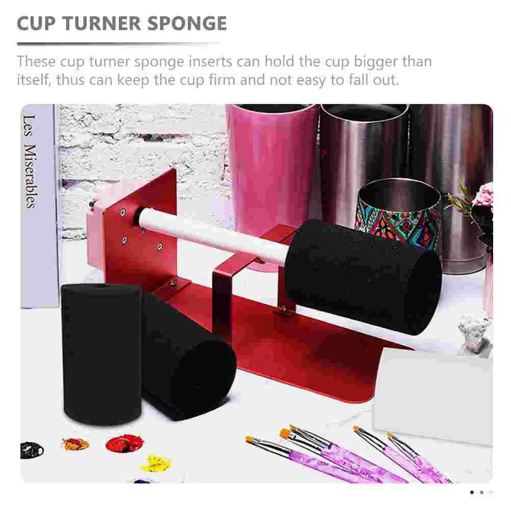 8 Pcs Sponges Cylindrical Cylinder Inserts Heart-shaped Cup Rotary Turner Supplies Black for