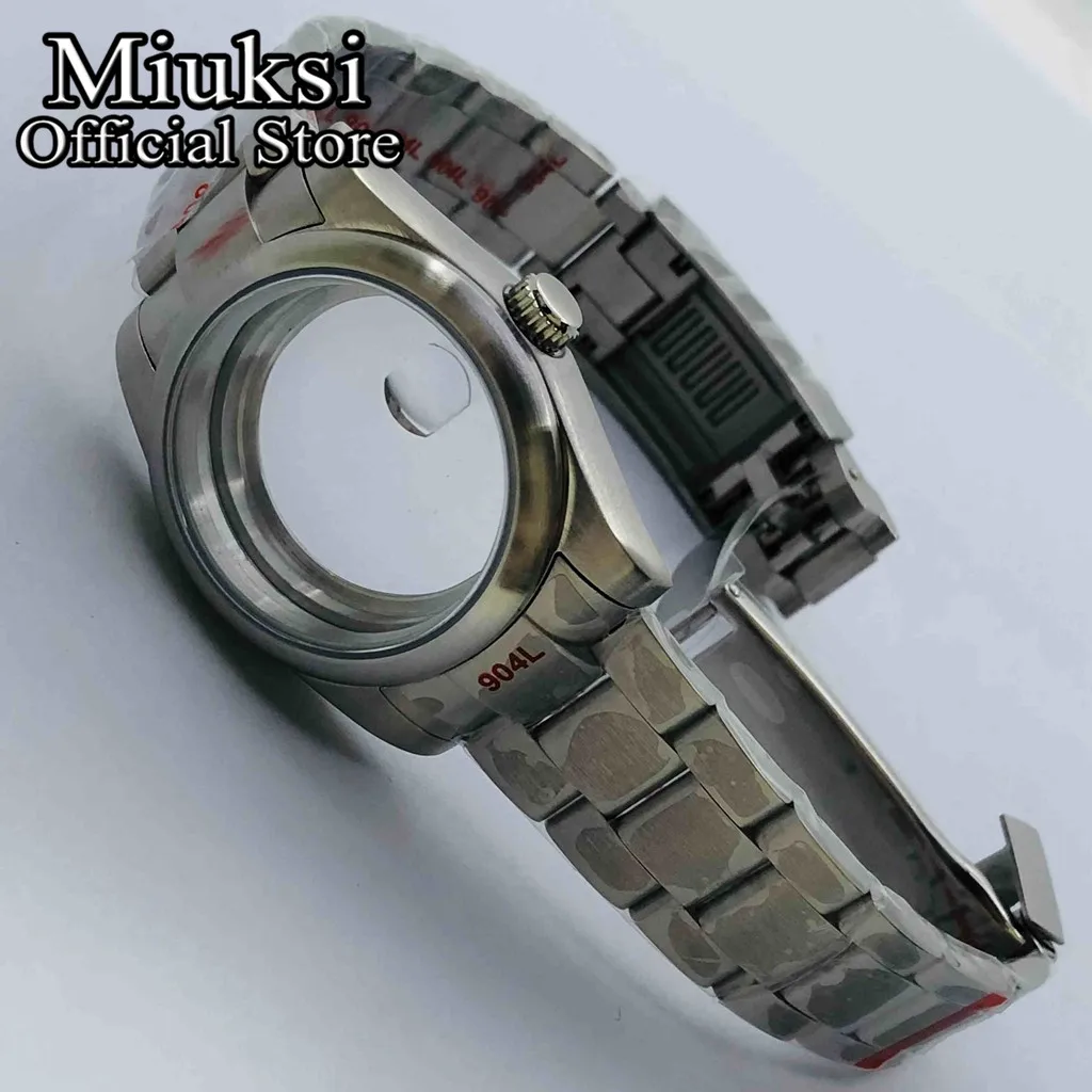 Miuksi 36mm/40mm brushed watch case sapphire glass fit NH35 NH36 ETA2824 2836 Mingzhu DG2813 3804 Miyota8215 PT5000 movement