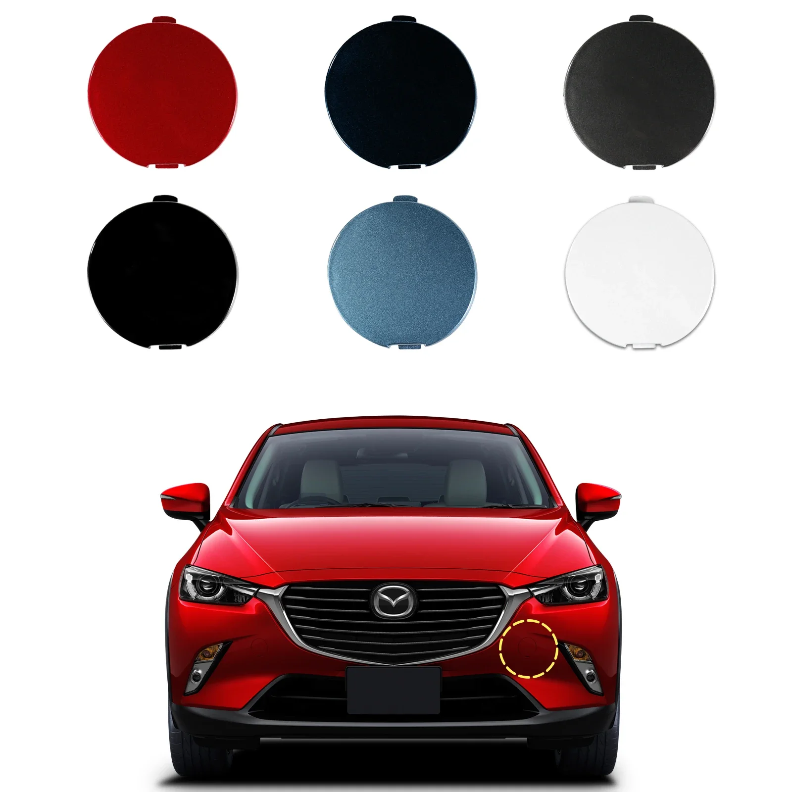 

Front Bumper Tow Hook Cover Cap For Mazda CX3 DK CX-3 2014-2023 Trailer Cover Cap DK8A-50A12 DK8A-50A11 Car Accessories