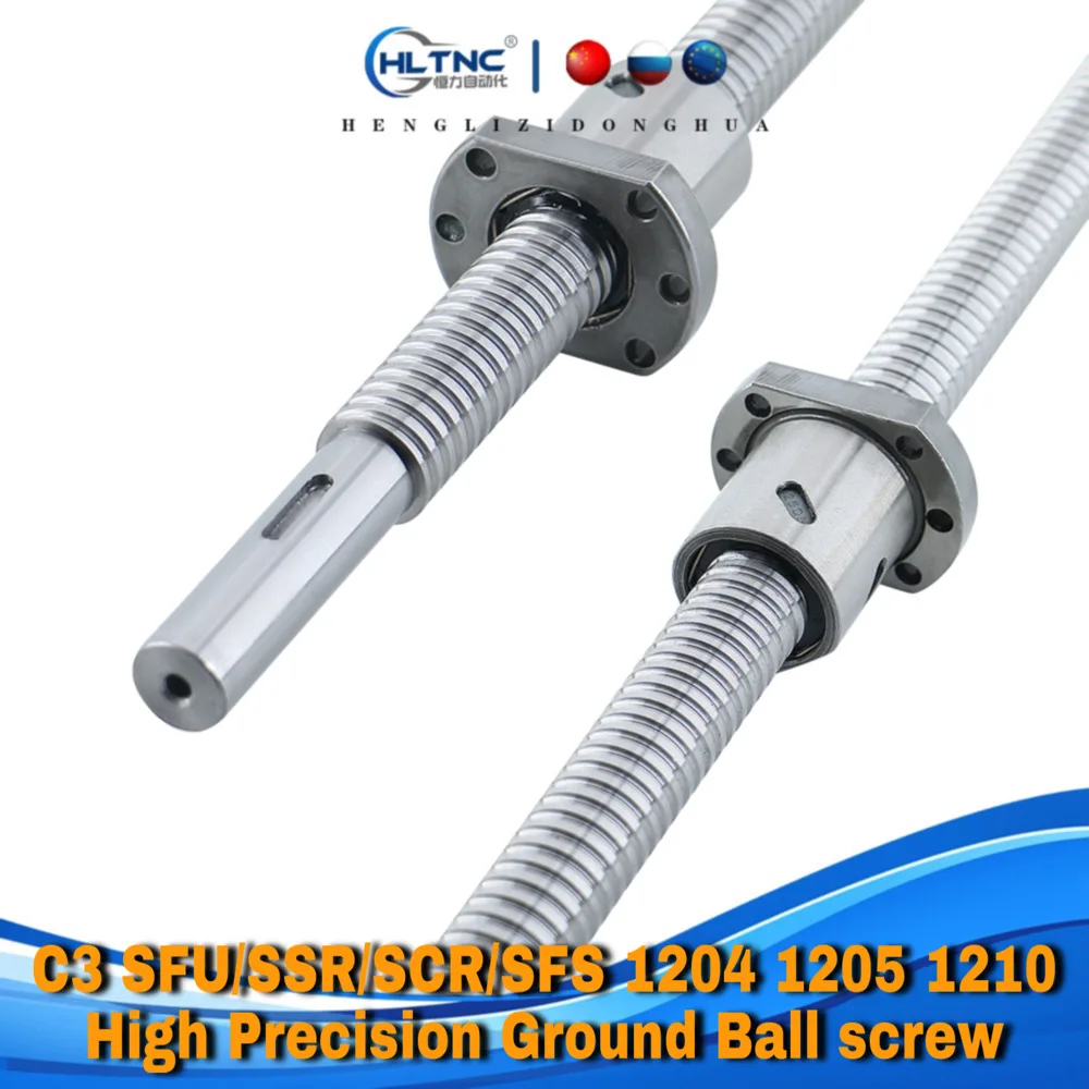 

C3 SFU SSR SCR SFS RM1204 1205 1210 C3 level Ground Ball screw R12 Lead 4 5 10mm Ballnut CNC （0.001mm/300mm） High Precision